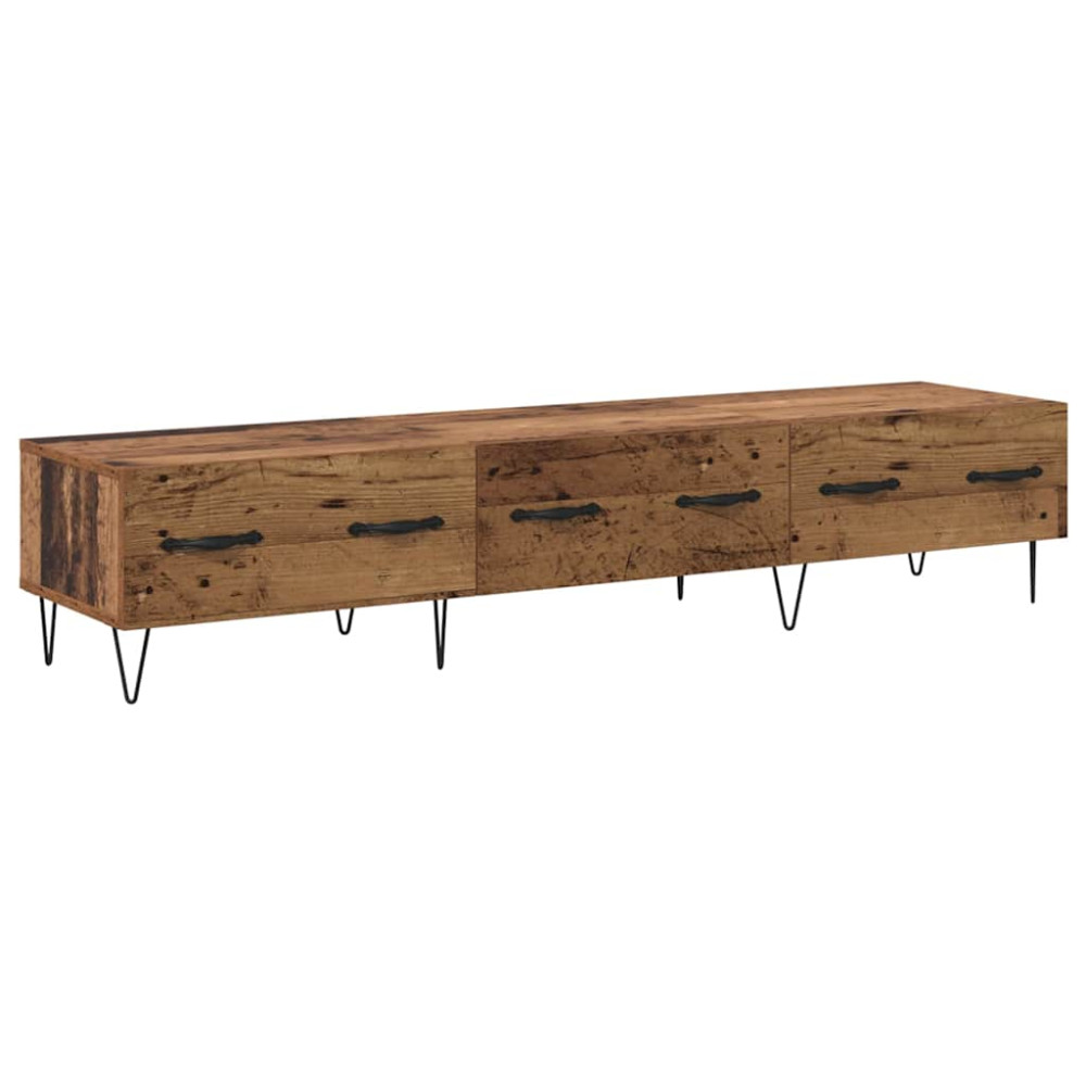 Produktbild för TV-skåp med låda Gammalt trä 150 x 36 x 30 cm Konstruerat trä