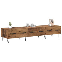 Produktbild för TV-skåp med låda Gammalt trä 150 x 36 x 30 cm Konstruerat trä