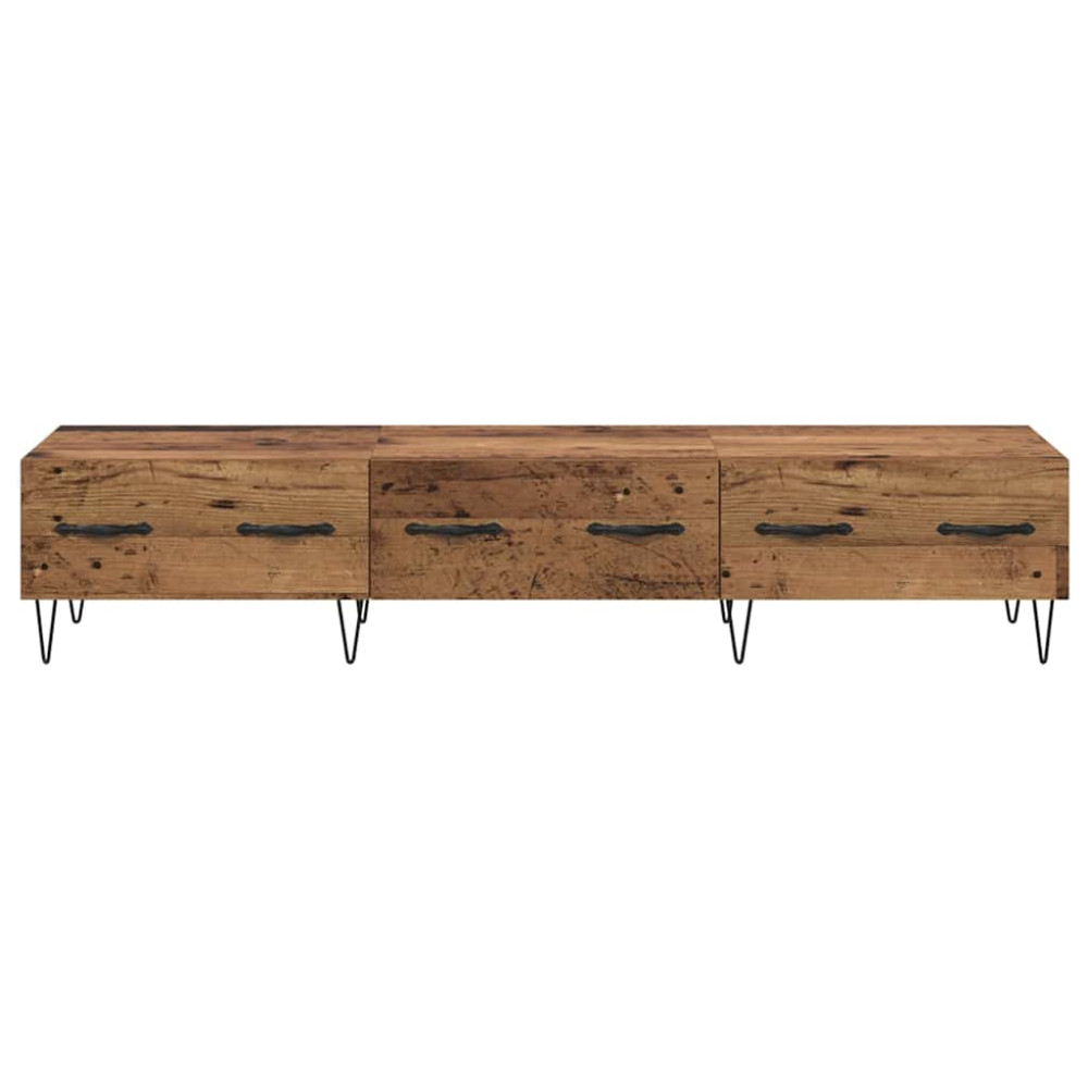 Produktbild för TV-skåp med låda Gammalt trä 150 x 36 x 30 cm Konstruerat trä