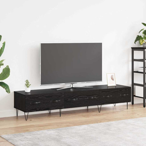 vidaXL TV-skåp med låda Svart ek 150 x 36 x 30 cm Konstruerat trä