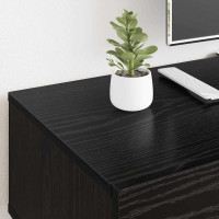Produktbild för TV-skåp med låda Svart ek 150 x 36 x 30 cm Konstruerat trä