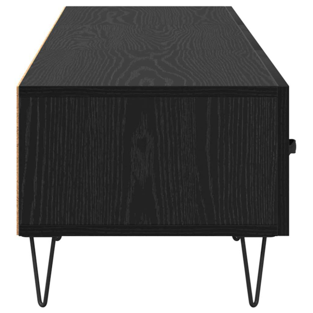 Produktbild för TV-skåp med låda Svart ek 150 x 36 x 30 cm Konstruerat trä