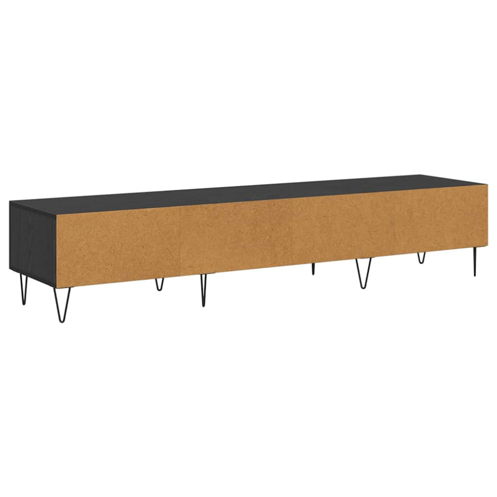 Produktbild för TV-skåp med låda Svart ek 150 x 36 x 30 cm Konstruerat trä