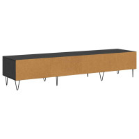 Produktbild för TV-skåp med låda Svart ek 150 x 36 x 30 cm Konstruerat trä