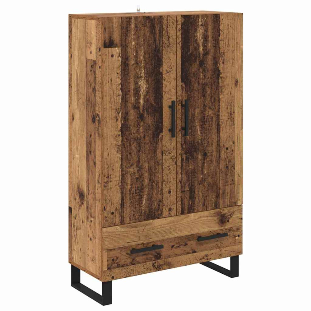 Produktbild för Skåp med låda Gammalt trä 69,5 x 30 x 115 cm Konstruerat trä