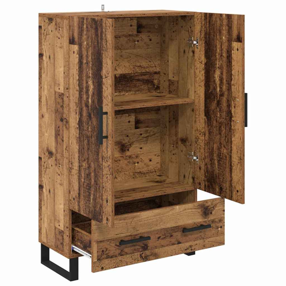 Produktbild för Skåp med låda Gammalt trä 69,5 x 30 x 115 cm Konstruerat trä