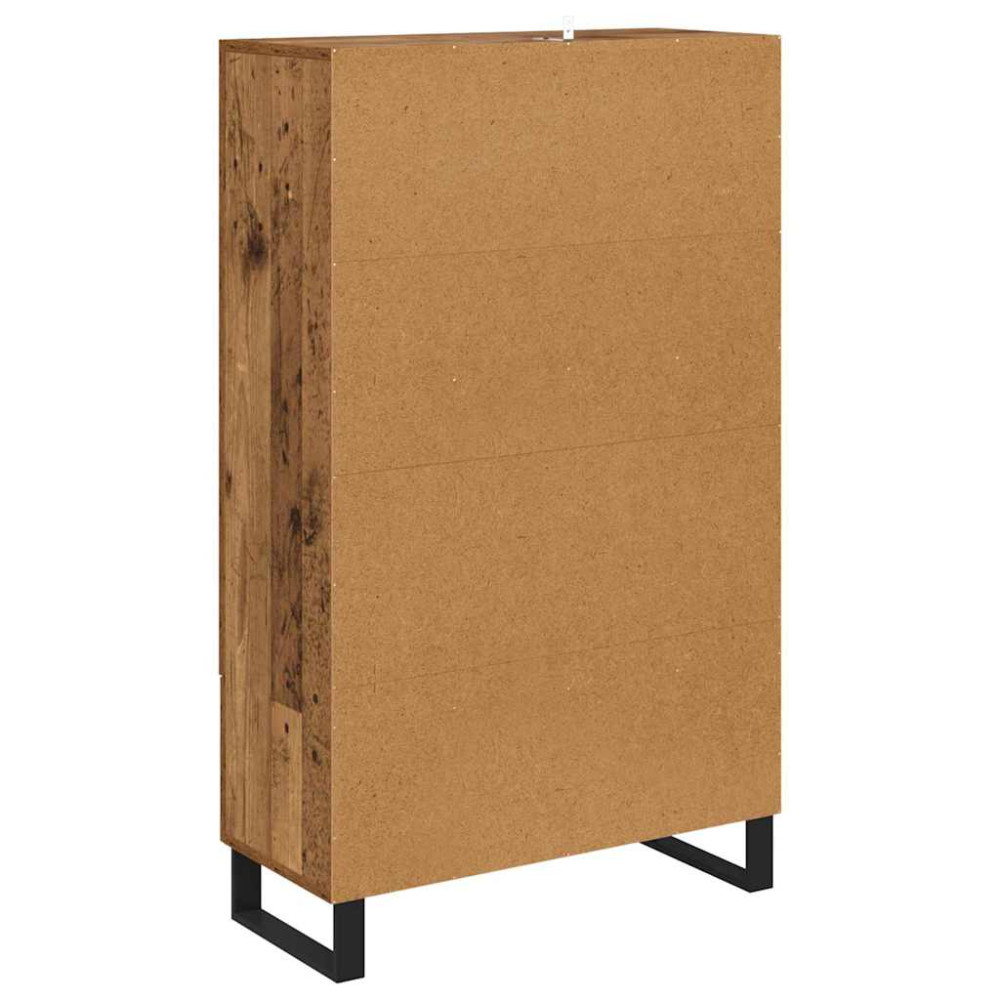 Produktbild för Skåp med låda Gammalt trä 69,5 x 30 x 115 cm Konstruerat trä