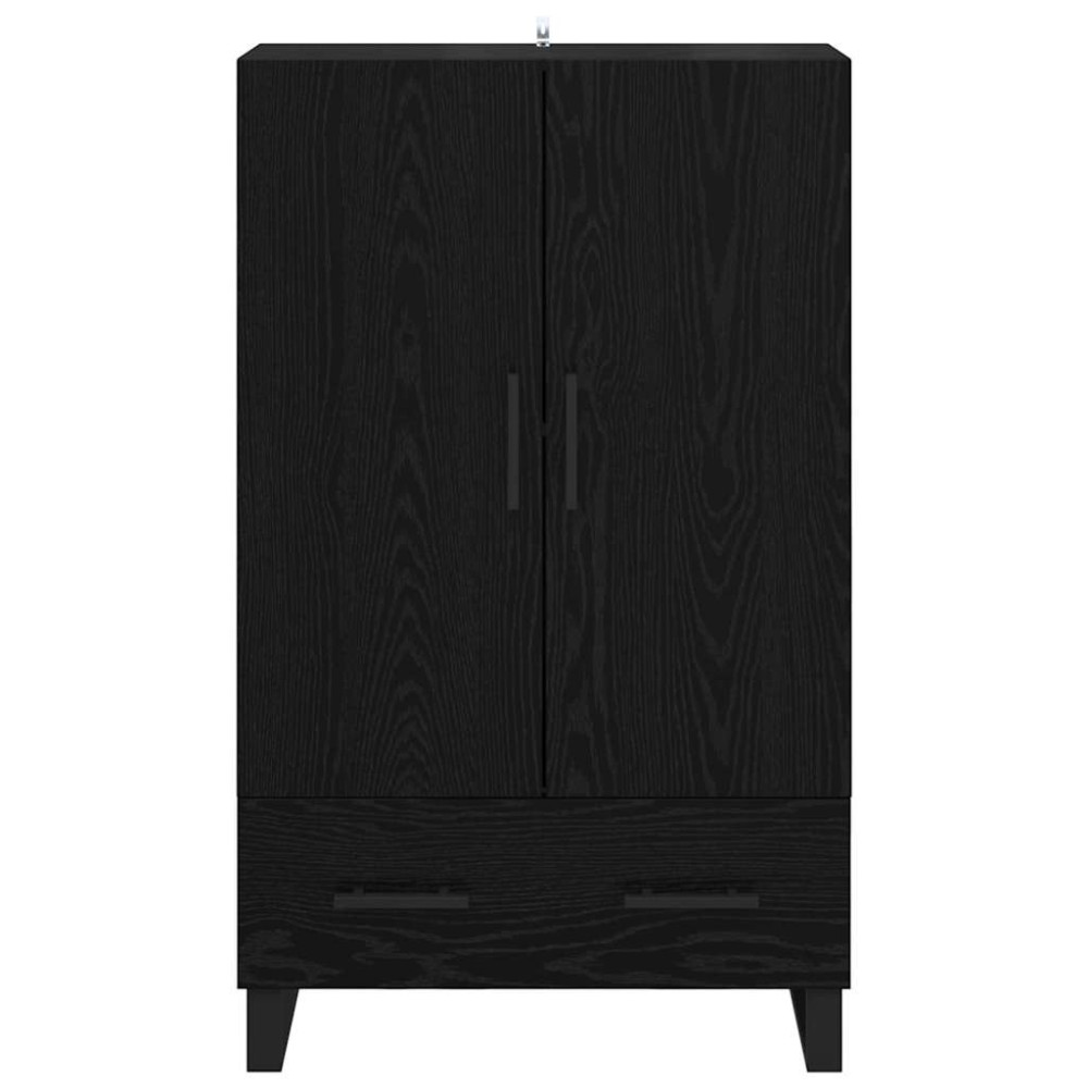 Produktbild för Skåp med låda Svart Ek 69,5 x 30 x 115 cm Konstruerat trä