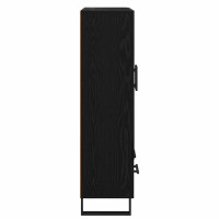 Produktbild för Skåp med låda Svart Ek 69,5 x 30 x 115 cm Konstruerat trä