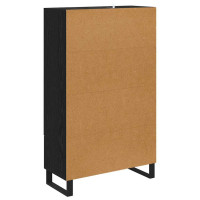 Produktbild för Skåp med låda Svart Ek 69,5 x 30 x 115 cm Konstruerat trä
