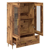 Produktbild för Skåp Gammalt trä 69,5 x 31 x 115 cm Konstruerat trä och glas
