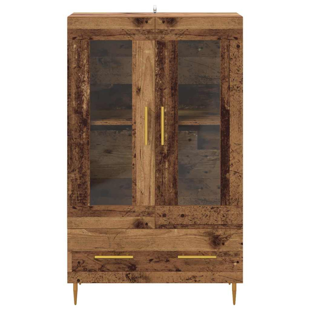 Produktbild för Skåp Gammalt trä 69,5 x 31 x 115 cm Konstruerat trä och glas