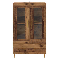 Produktbild för Skåp Gammalt trä 69,5 x 31 x 115 cm Konstruerat trä och glas