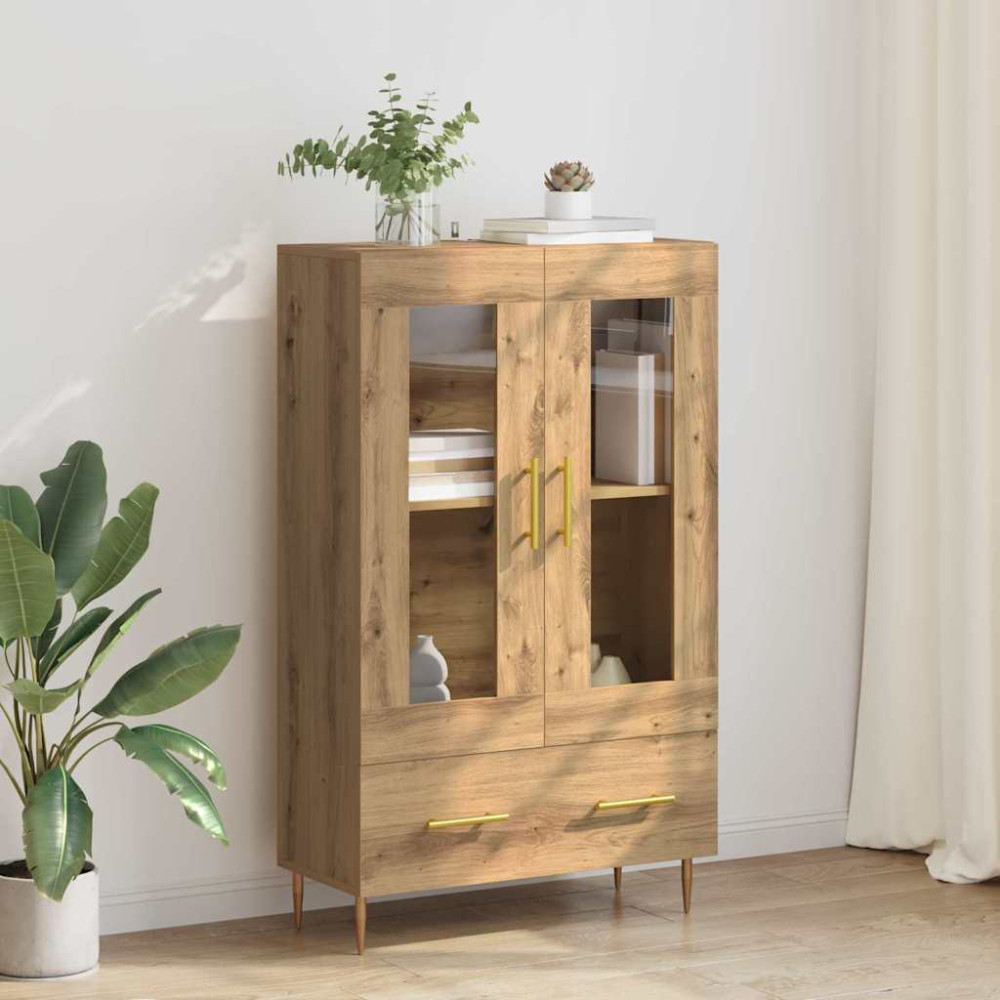 Produktbild för Skåp Artisan Ek 69,5 x 31 x 115 cm Konstruerat trä och glas