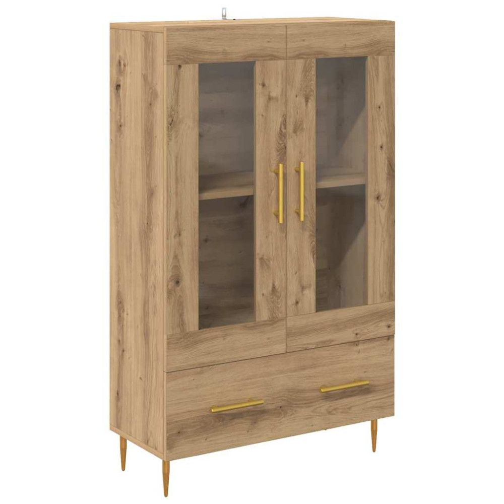 Produktbild för Skåp Artisan Ek 69,5 x 31 x 115 cm Konstruerat trä och glas
