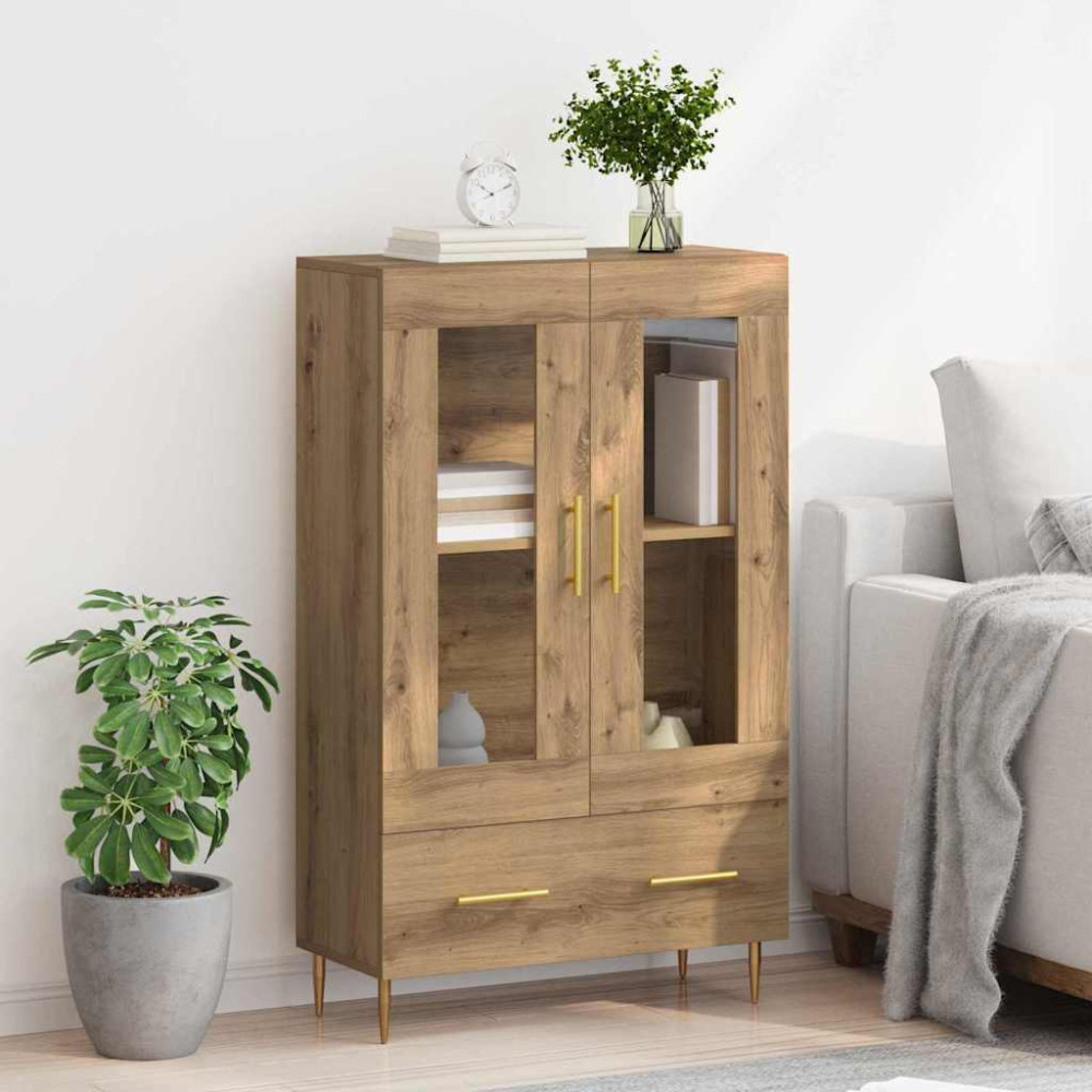 Produktbild för Skåp Artisan Ek 69,5 x 31 x 115 cm Konstruerat trä och glas
