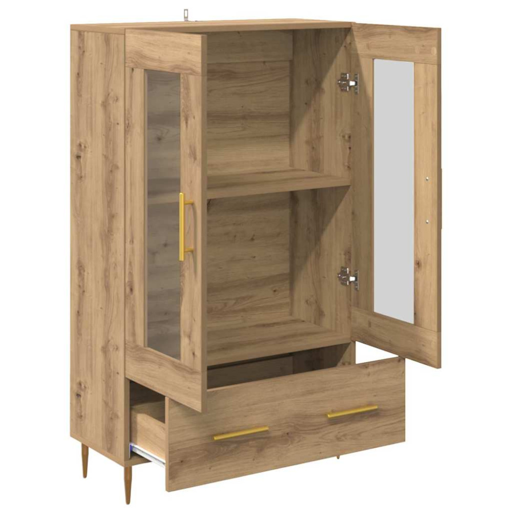 Produktbild för Skåp Artisan Ek 69,5 x 31 x 115 cm Konstruerat trä och glas