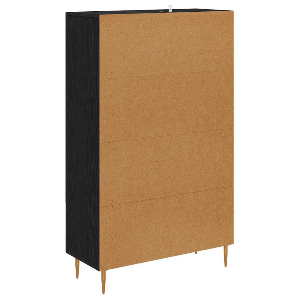 Produktbild för Skåp Svart Ek 69,5 x 31 x 115 cm Konstruerat trä och glas