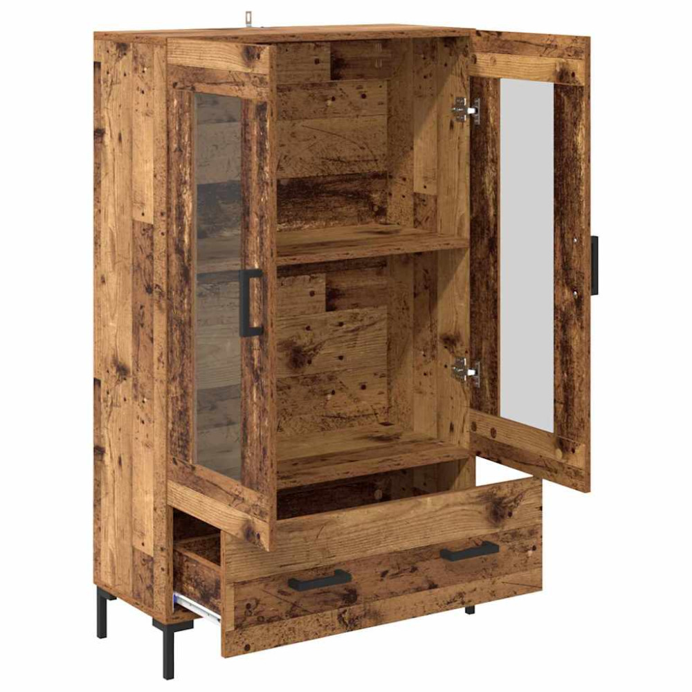 Produktbild för Skåp med låda Gammalt trä 69,5 x 31 x 115 cm Konstruerat trä