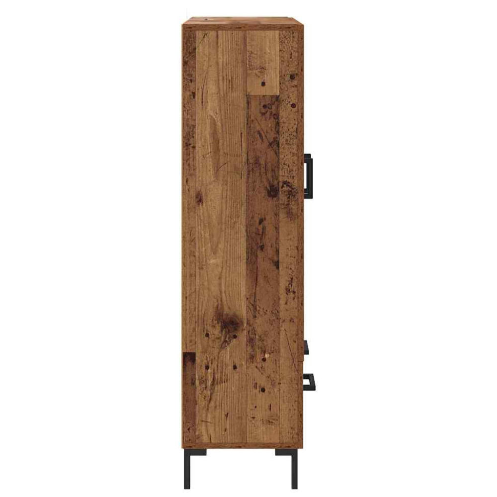 Produktbild för Skåp med låda Gammalt trä 69,5 x 31 x 115 cm Konstruerat trä