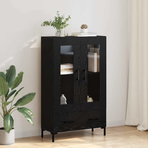 vidaXL Skåp med låda Svart Ek 69,5 x 31 x 115 cm Konstruerat trä