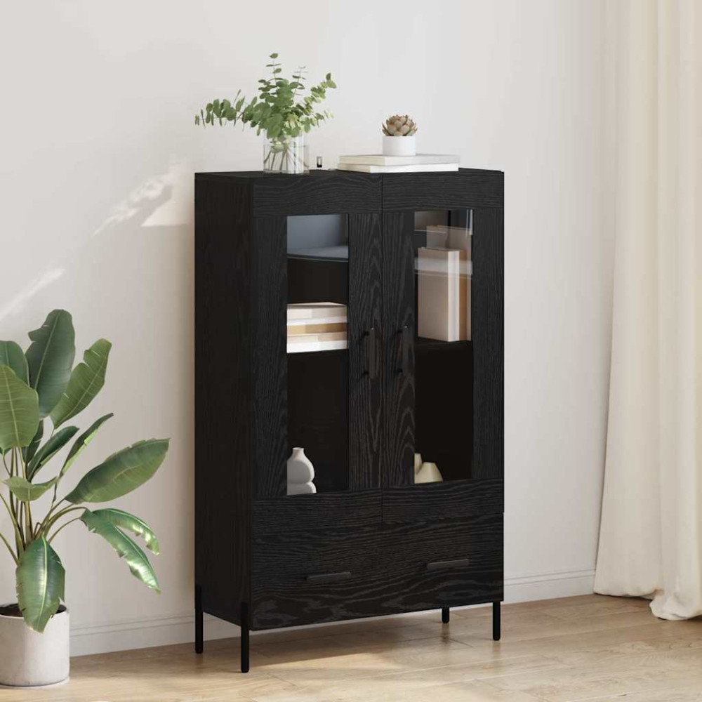 Produktbild för Skåp Corona Svart Ek 69,5 x 31 x 115 cm Konstruerat trä