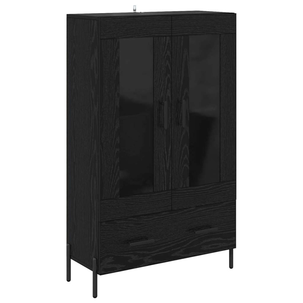 Produktbild för Skåp Corona Svart Ek 69,5 x 31 x 115 cm Konstruerat trä
