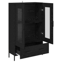 Produktbild för Skåp Corona Svart Ek 69,5 x 31 x 115 cm Konstruerat trä