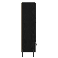 Produktbild för Skåp Corona Svart Ek 69,5 x 31 x 115 cm Konstruerat trä