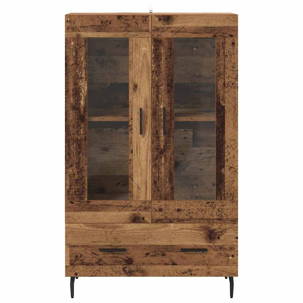 Produktbild för Skåp med låda Gammalt trä 69,5 x 31 x 115 cm Konstruerat trä