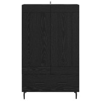 Produktbild för Skåp med låda Svart Ek 69,5 x 31 x 115 cm Konstruerat trä
