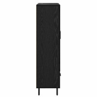 Produktbild för Skåp med låda Svart Ek 69,5 x 31 x 115 cm Konstruerat trä