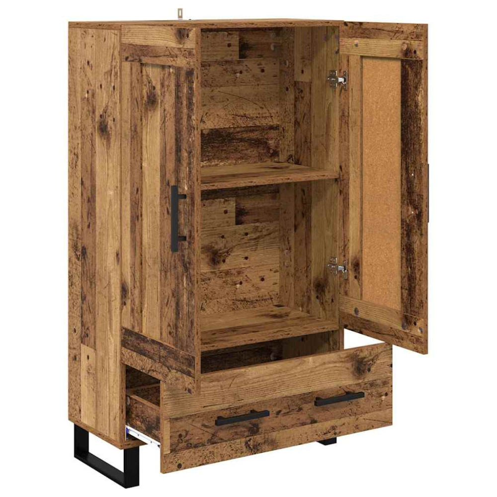Produktbild för Skåp med låda Gammalt trä 69,5 x 31 x 115 cm Konstruerat trä