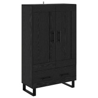 Produktbild för Skåp med låda Svart Ek 69,5 x 31 x 115 cm Konstruerat trä