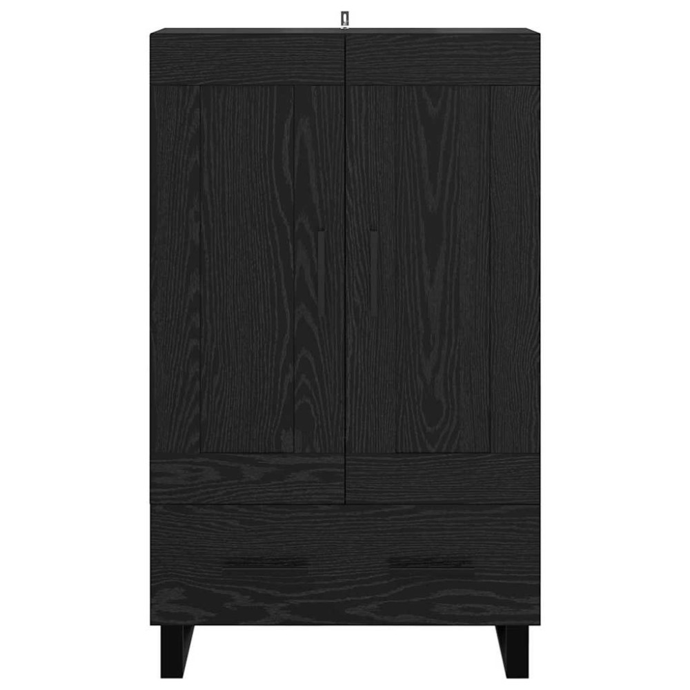Produktbild för Skåp med låda Svart Ek 69,5 x 31 x 115 cm Konstruerat trä