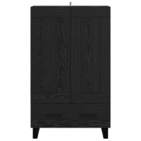 Produktbild för Skåp med låda Svart Ek 69,5 x 31 x 115 cm Konstruerat trä