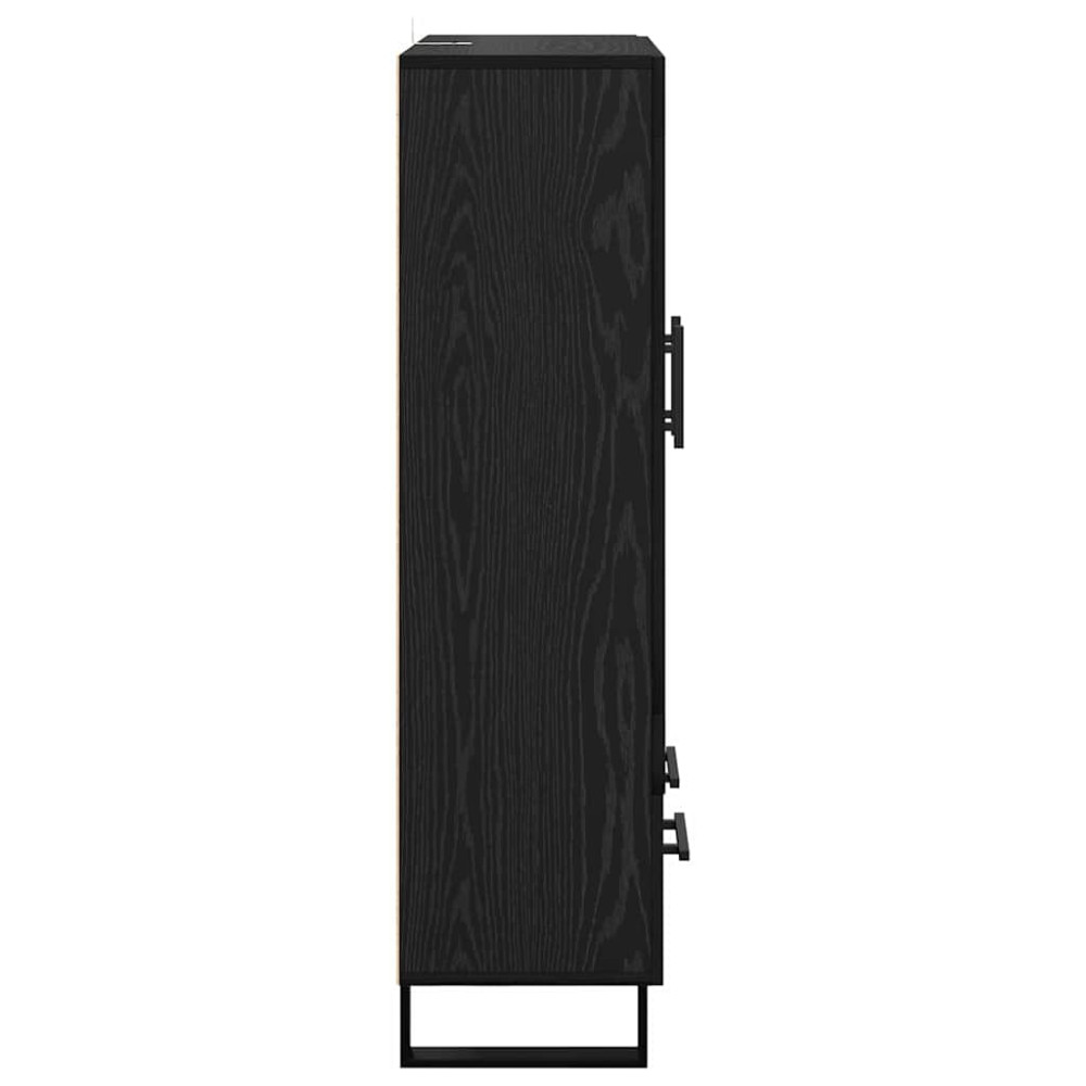 Produktbild för Skåp med låda Svart Ek 69,5 x 31 x 115 cm Konstruerat trä