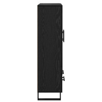 Produktbild för Skåp med låda Svart Ek 69,5 x 31 x 115 cm Konstruerat trä
