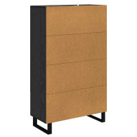 Produktbild för Skåp med låda Svart Ek 69,5 x 31 x 115 cm Konstruerat trä