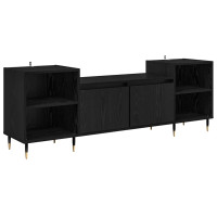 Produktbild för TV-skåp Svart Ek 160 x 35 x 55 cm Konstruerat trä