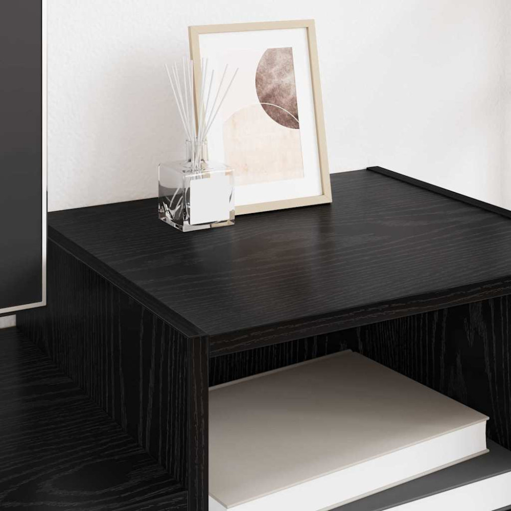 Produktbild för TV-skåp Svart Ek 160 x 35 x 55 cm Konstruerat trä