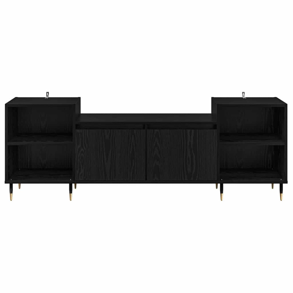 Produktbild för TV-skåp Svart Ek 160 x 35 x 55 cm Konstruerat trä