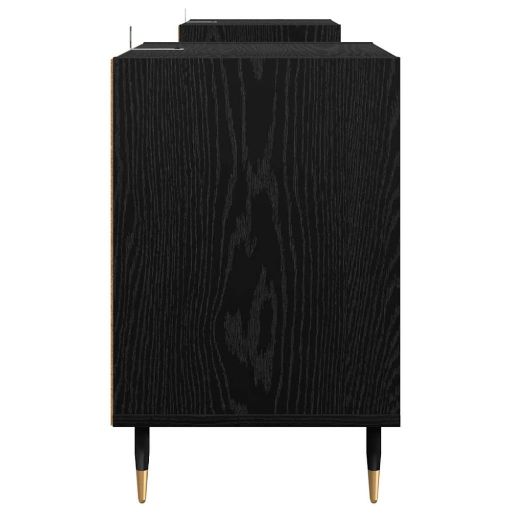 Produktbild för TV-skåp Svart Ek 160 x 35 x 55 cm Konstruerat trä
