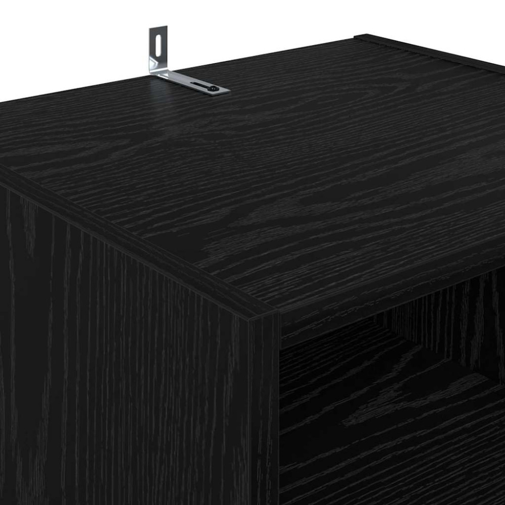 Produktbild för TV-skåp Svart Ek 160 x 35 x 55 cm Konstruerat trä