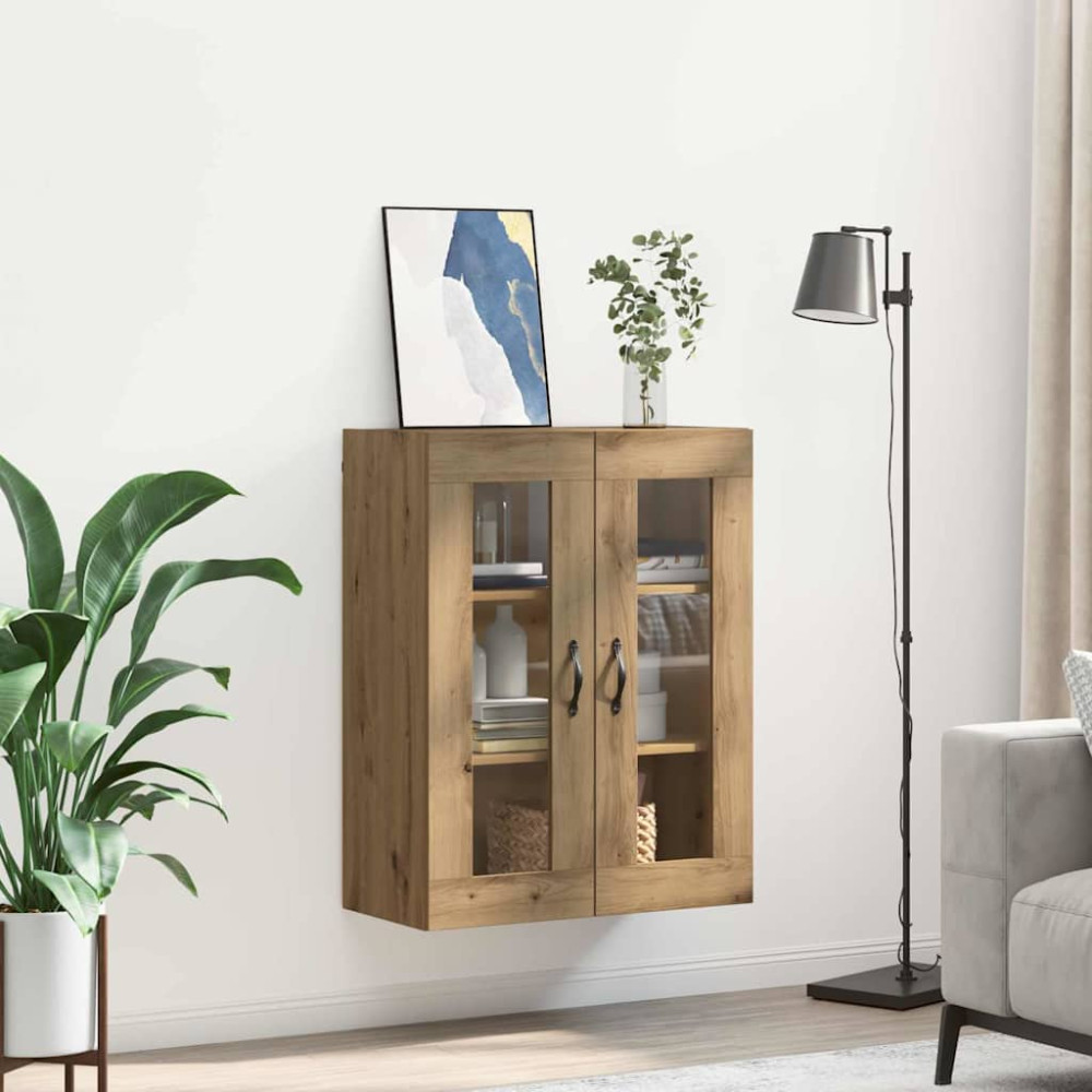 Produktbild för Väggskåp Artisan Ek 69,5 x 34 x 90 cm Konstruerat trä och glas