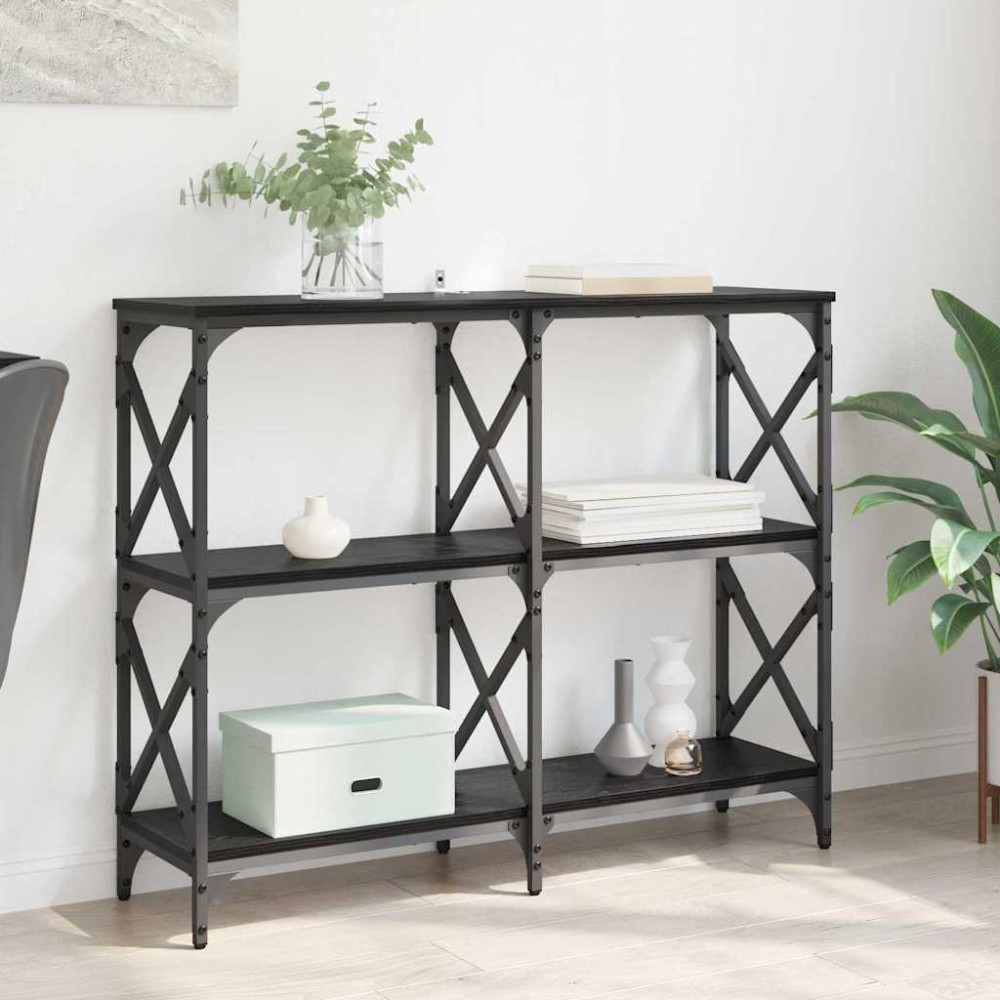 Produktbild för Konsolbord Svart Ek 100 x 28 x 80,5 cm Konstruerat trä