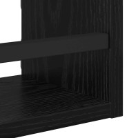 Produktbild för Vägghyllset med hylla 3 pcs Svart Ek 40x16x14cm Konstruerat trä