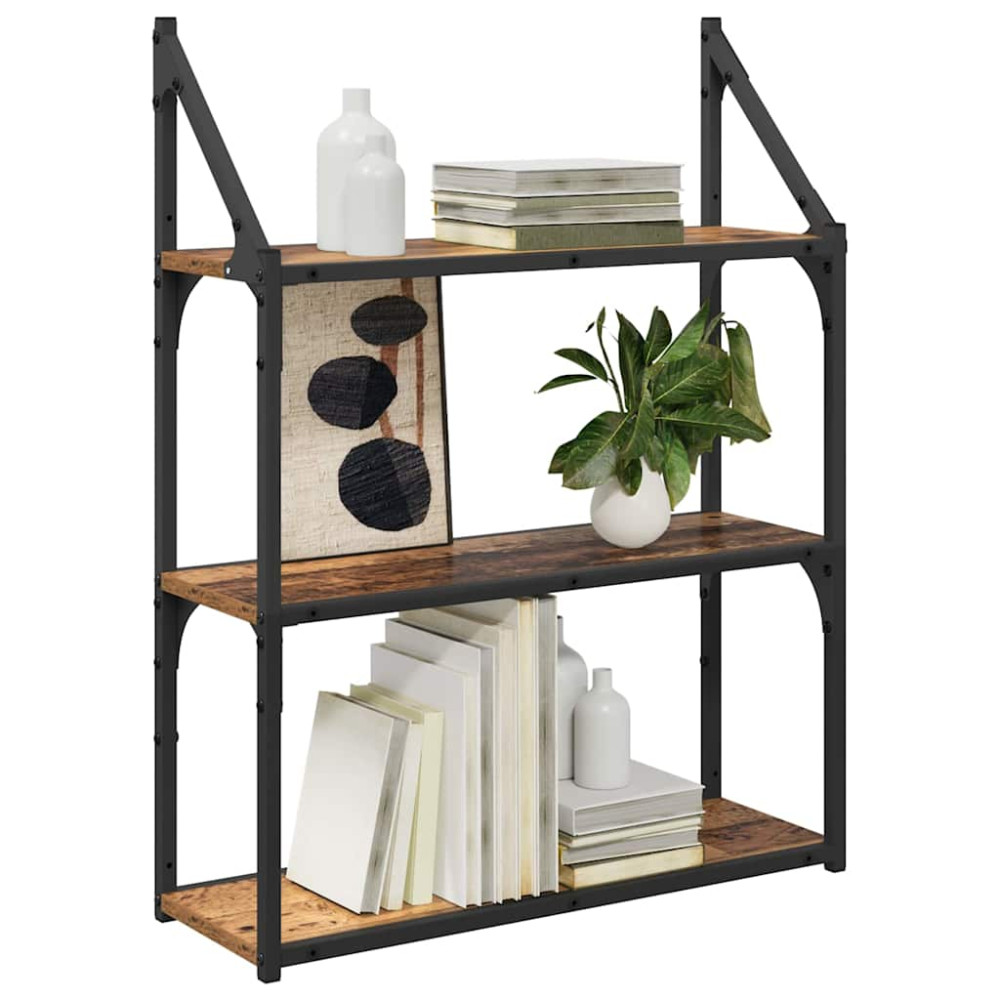 Produktbild för Vägg hylla Gammalt trä 60 x 21 x 78,5 cm Konstruerat trä