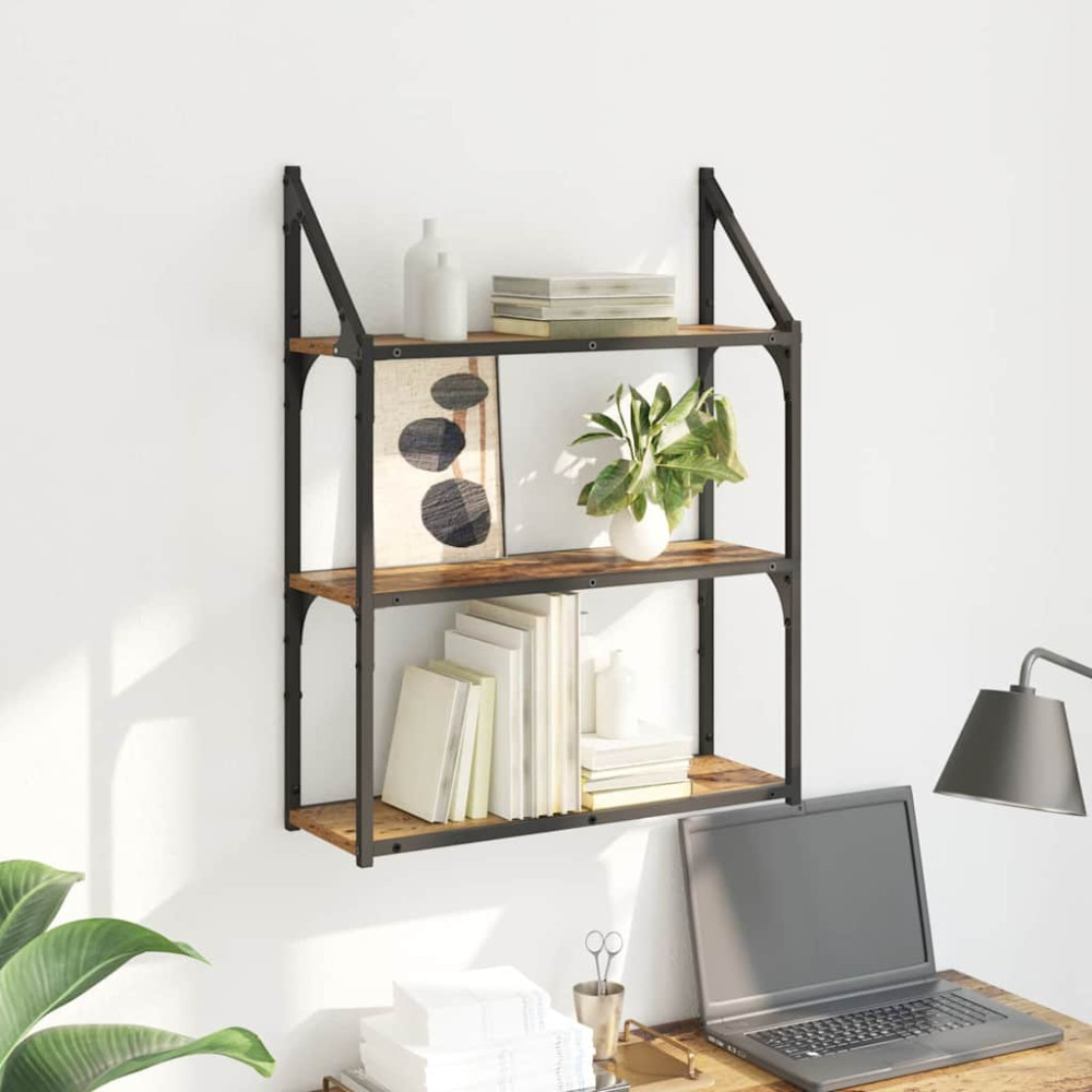 Produktbild för Vägg hylla Gammalt trä 60 x 21 x 78,5 cm Konstruerat trä