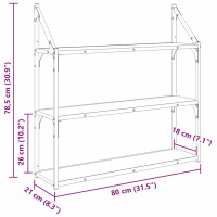 Produktbild för Vägg hylla Artisan Ek 80 x 21 x 78,5 cm Konstruerat trä